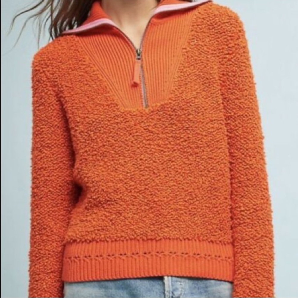 Anthropologie Moth kiruna Sherpa style sweater half zip